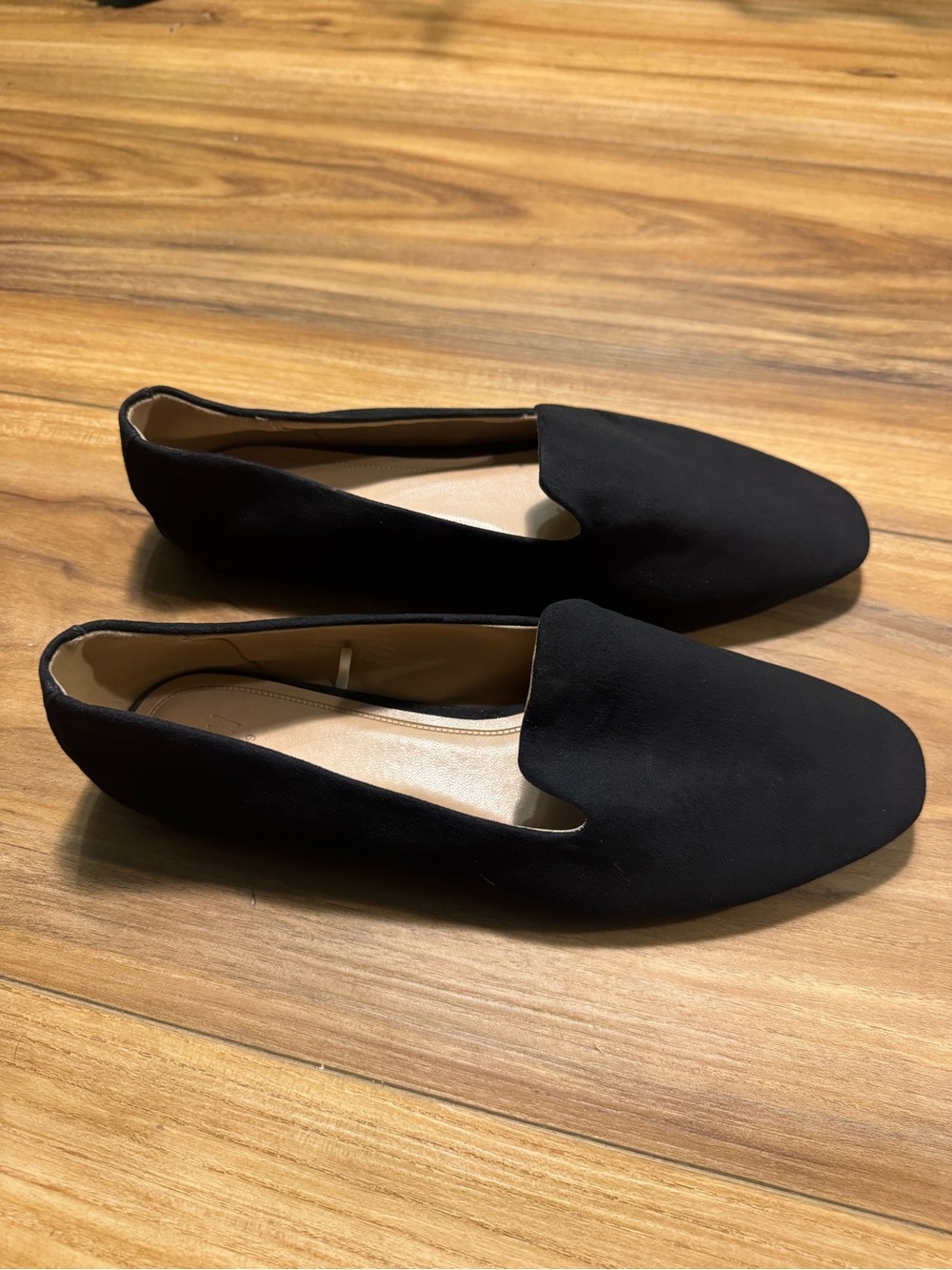 H&M Black Slip-On Faux Suede-Effect Loafers
